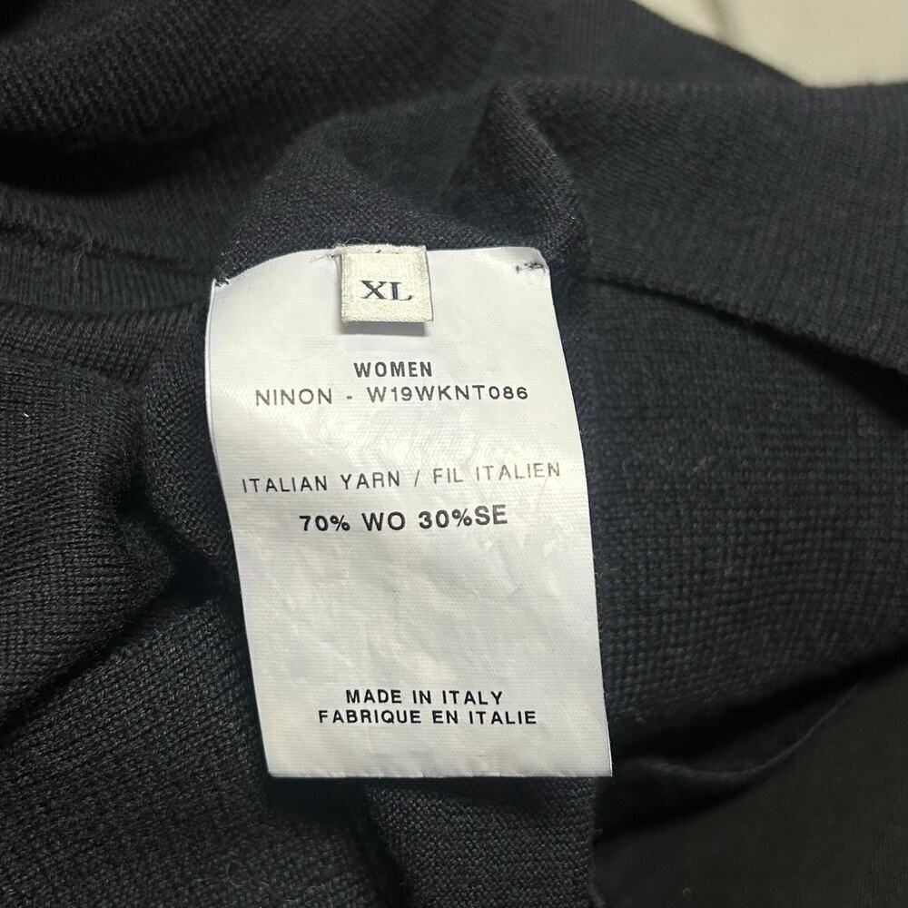 Officine Generale LongSleeved Navy Blue Wool&Silk Blend Turtleneck Sweater Sz XL - Picture 5 of 6
